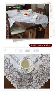 NEW Vintage LUXURY White Lace Tablecloth Cloth 105 x 98  