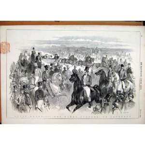  Ascot Horse Races 1847 Royal Cortege Coach Old Print