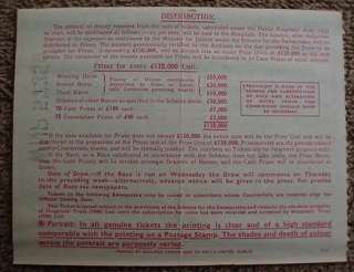 1961 Irish Hospitals Sweepstakes Ticket Cambridgeshire Race  