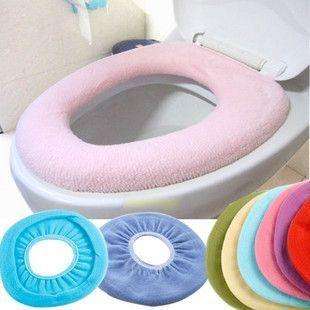 Bathroom Warmer Toilet Washable Cloth Seat Cover Pads  