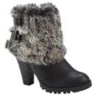 Delicious Womens Chaka Fur Cuffed Boot   Black/Gray