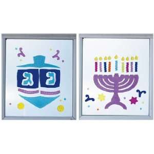  Reusable Hanukkah Glitter Gel Decorations   2 Sheets 