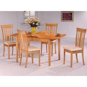 Maple Finish 5 Piece Dining Set By Coaster Furniture 