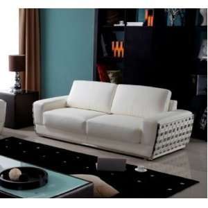    The Wave Loveseat by Diamond Sofa in White: Furniture & Decor