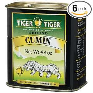 Tiger Tiger Indian Spices, Ground Cumin, 4.4 Ounce Tins (Pack of 6 