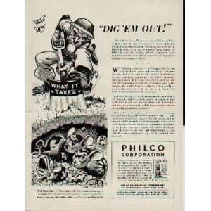   Drawn for Philco by C.H. Sykes. . 1942 Philco War Bond Ad, A3381A
