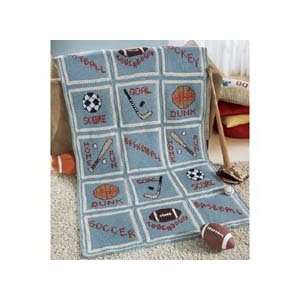  Sports Lovers Crochet Afghan Kit Arts, Crafts & Sewing