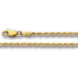    14K Yellow Gold Solid Rope (Width 2.0mm) Length   16 Inch Jewelry