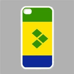 Saint Vincent And The Grenadines Flag White Iphone 4   Iphone 4s Case