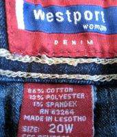 Westport Womens Blue Denim Capri Jeans Plus Size 20W  