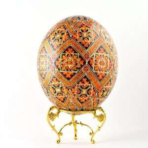 Geometric Ostrich Easter Egg, Ukrainian Egg, Easter Egg, Pysanky 