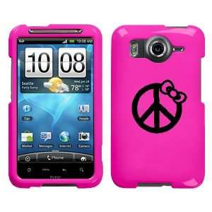  HTC INSPIRE 4G BLACK PEACE BOW ON A PINK HARD CASE COVER 