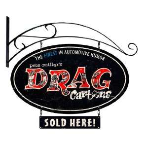  Drag Cartoons Double Sided Oval Metal Sign