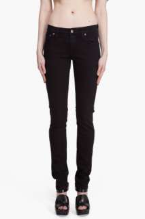 Nudie Jeans Tight Long John Black Black Jeans for women  SSENSE