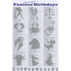 Famous Birthdays (Horoscope Calendar) Poster Print 24 X 36  