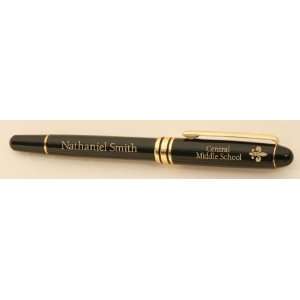  Personalized Executive Rollerball Pen   Black and Brass 