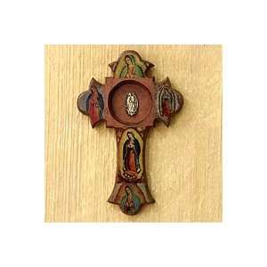   Decoupage wall adornment, Florid Cross of Guadalupe