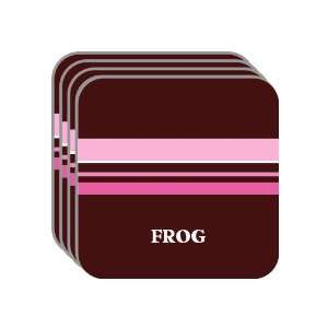 Personal Name Gift   FROG Set of 4 Mini Mousepad Coasters (pink 