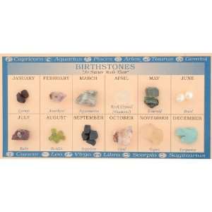Rock Set of all 12 Birthstones in Clear Plastic Case   Descriptions 
