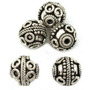 Sterling Silver Round Bali Beads Beading 11mm Approx 5:  