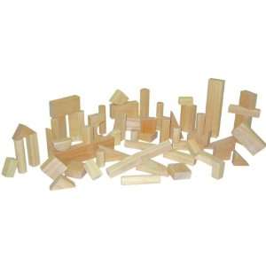  Hardwood Building Block Set   56 Pieces: Toys & Games