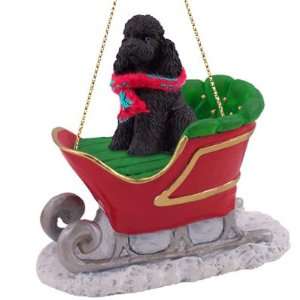 Poodle Black Sportcut Sleigh Christmas Ornament:  Home 