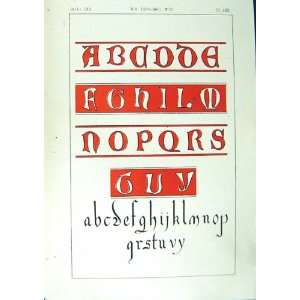 1860 Art Illuminating Alphabet Letters Calligraphy:  Home 
