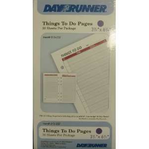  013 232 Day Runner Things To Do Pages. Size 3 3/4 x 6 3/4 