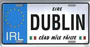 FUN IRISH LICENSE EURO PLATE DUBLIN IRELAND USA SIZE  
