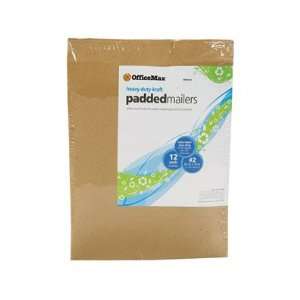  OfficeMax Kraft Padded Mailers, Size #2, 8.5 x 12, 12/pk 