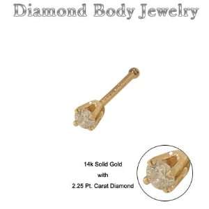  Genuine Diamond 14k Solid Gold Nose Bone   NE920 C3 