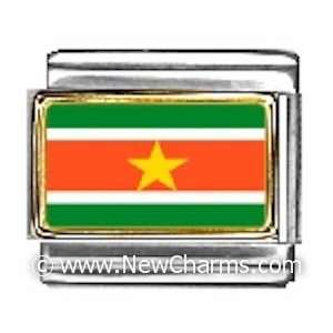  Suriname Photo Flag Italian Charm Bracelet Jewelry Link 