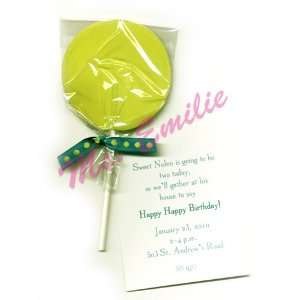 Green Lollipop Die cut Card, Pack of 10
