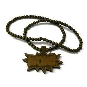  New WOW Wooden Charm Pendant Necklace Maple Jewelry