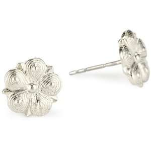   1928 Jewelry Vintage Inspired Silver Star Flower Stud Earrings