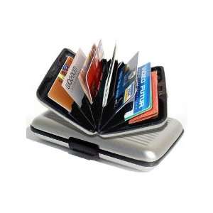 Aluminum credit card wallet RFID blocking case Silver:  