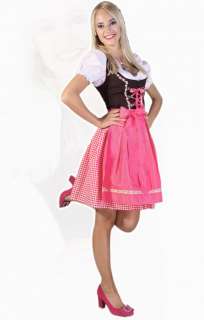 Mini Dirndl 3tlg. Judy pink karo 50 cm Minidirndl kurz 4250525980042 
