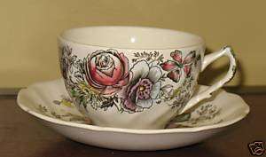 JOHNSON BROTHERS SHERATON TEA CUPS AND SAUCERS  
