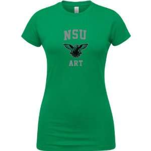 Northeastern State RiverHawks Kelly Green Womens Art Arch T Shirt 