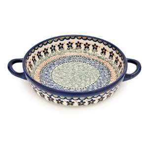  Polish Pottery Aztec Flower Small Round Casserole with 