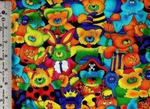 KID STUFF ~ SCAREDY CATS ~ 100% Cotton Quilt Fabric BTY  