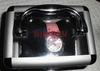 Damen Armbanduhr Leder/ Pink/ Stahlgehäuse der Marke Nikidou in 
