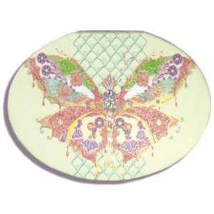    Butterfly Peach Compact Mirror With Organza Bag by Pictura Beauty