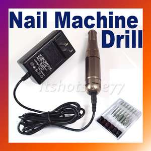 Electric Nail Drill Manicure Pen Shape Machine Kit Bits  