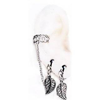  Sun Dial Ear Lace Dangling Chains with Chained Ear Cuff 