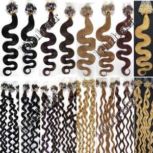 20 Nail tips bodywave/curly human hair extensions 100s/pack  