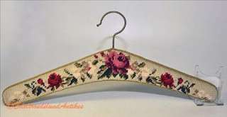 Gobelin Kleiderbügel 60er Petit Point Rose ~ tapestry hangers 