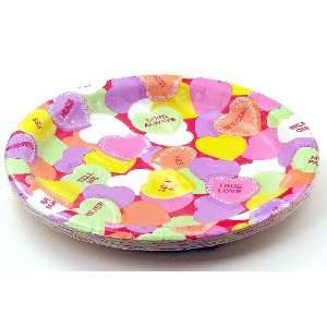  Candy Hearts Cake Snack Plates 12