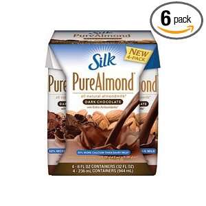 Silk Dark Chocolate Almond Milk 4 Pack, 8 Ounce (Pack of 6):  