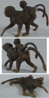 Sie bieten hier auf einen original alten Lineol Affen mit Baby.